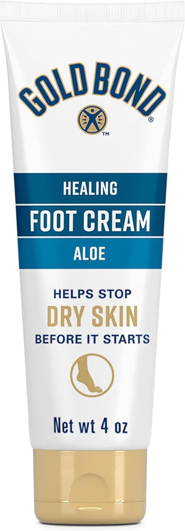 Gold Bond Healing Foot Cream 4 Oz, With Aloe, Nourishes & Softens For Healthier Looking Feet