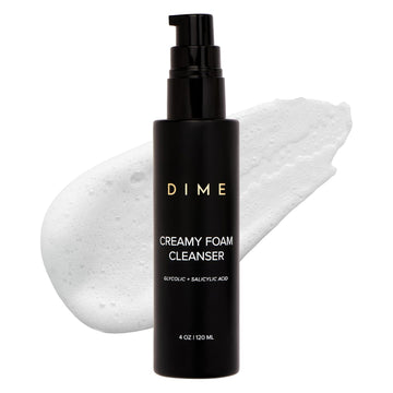 Dime Beauty Creamy Foam Cleanser, Foaming Face Wash, Daily Salicylic Acid Facial Cleanser For Oily Skin, 4 Oz / 120 M