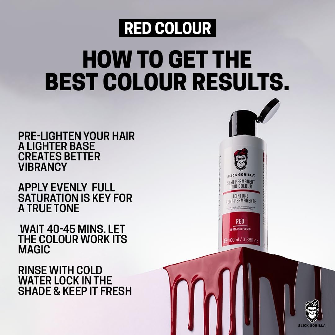 Slick Gorilla Vegan and Cruelty-Free Semi-Permanent TURQUOISE Hair Colour (3.38 Fl Oz, 100 ml TURQUOISE) : Amazon.co.uk: Beauty