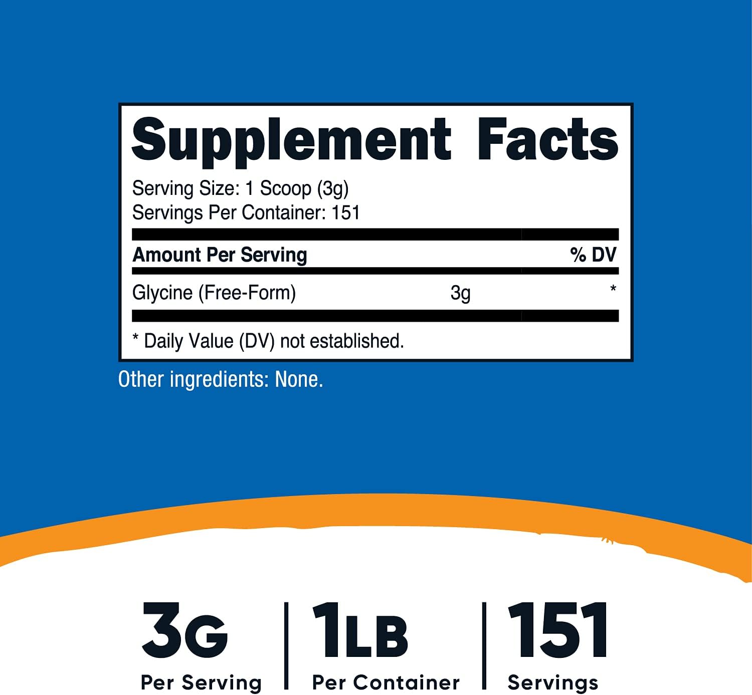 Nutricost Glycine Powder 1 - Non-GMO, Gluten Free