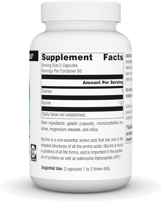 Source Naturals Glycine 500 Mg Amino Acid Dietary Supplement - 100 Capsules