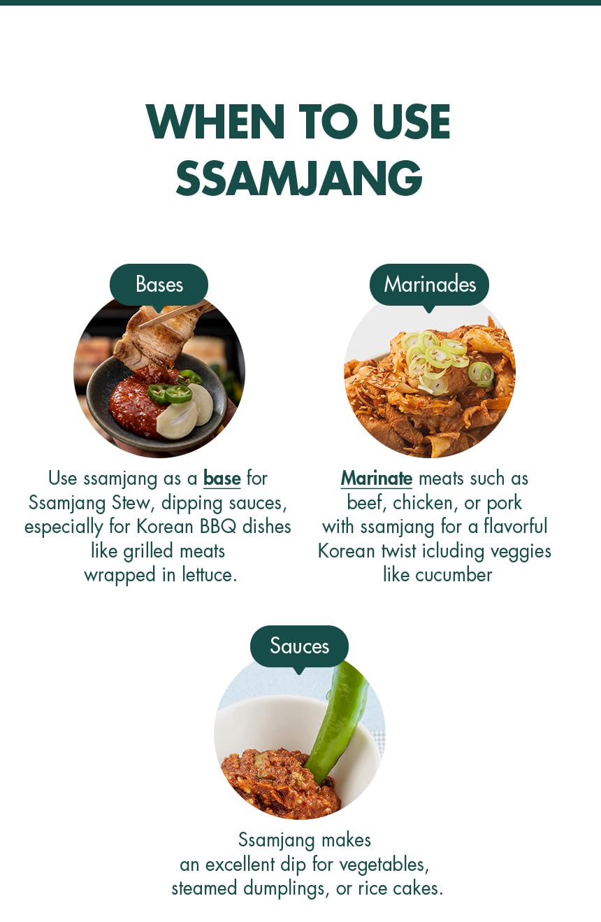 Vivid Kitchen | Korean Traditional Paste (1.1 Lb/500G) (Ssamjang) : Grocery & Gourmet Food