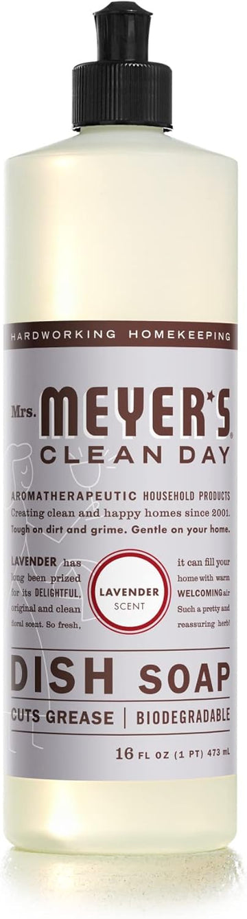 Mrs. Meyer'S Clean Day Liquid Dish Soap, Cruelty Free Formula, Lavender Scent, 16 Oz