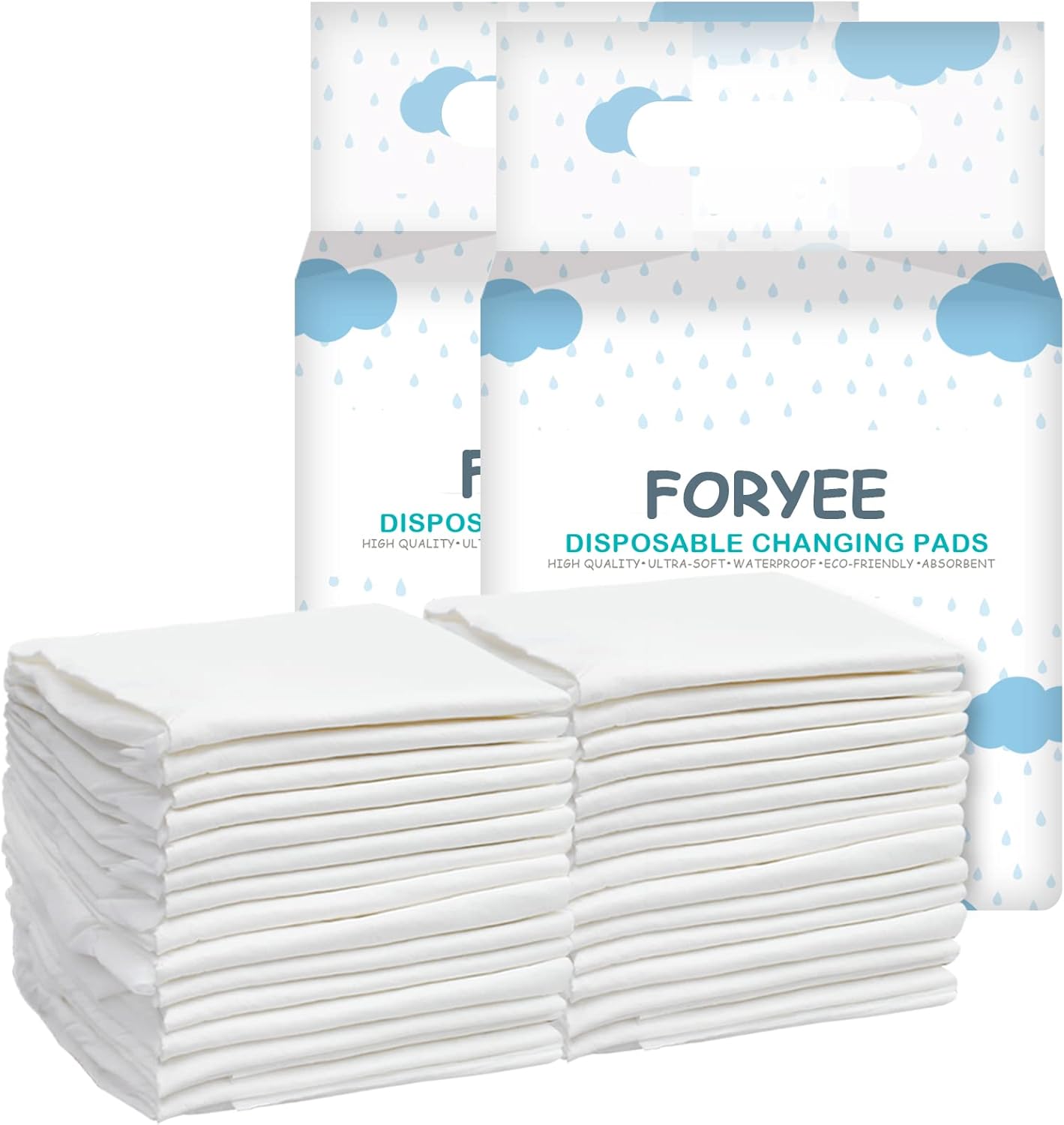Disposable Changing Pad Liners For Baby 17 X 13 Inches (25 Pack) Waterproof Underpads Soft Non-Woven Fabric Breathable Changing Pad For Changing Table - White