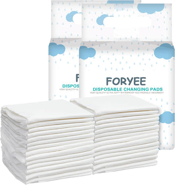Disposable Changing Pad Liners For Baby 17 X 13 Inches (25 Pack) Waterproof Underpads Soft Non-Woven Fabric Breathable Changing Pad For Changing Table - White