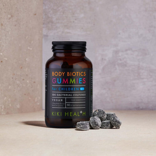 Kiki Health - Body Biotics Gummies For Children 4+, Blend Of 8 Bacterial Cultures, Sbo & Live Cultures, Probiotics For Kids - Made With Real Fruit, Delicious Taste - 60 Gummies
