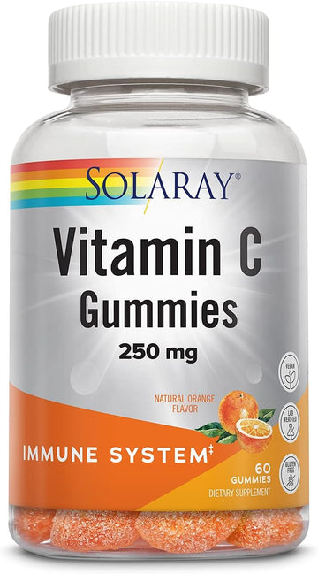 Solaray Vitamin C Gummies 250 Mg | Healthy Immune System Function Support | Vegan & Gluten Free | 30 Servings, 60 Ct