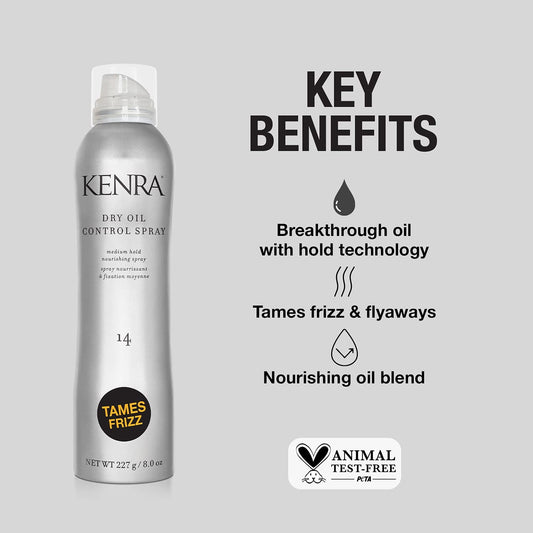 Kenra Dry Oil Control Spray 14 | Medium Hold | Nourishing Spray | Frizz Control Hairspray | All Hair Types