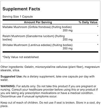 Swanson Mood Shrooms - 3-in-1 Formula 60 Caps : Health & Household