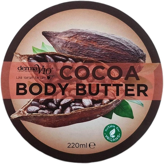 Derma V10 Body Butter Moisturising Cream Vegan Friendly 4 Pack (Cocoa)