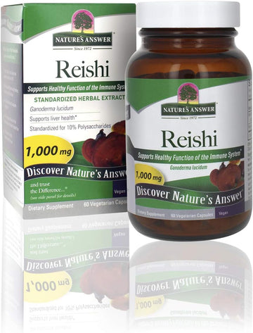 Nature'S Answer Reishi Mushroom Standardized Capsules, 60-Count | Immune Support | Promotes Cardiovascular Health | Liver Support