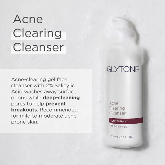 Glytone Self-Foaming Cleanser - Acne Face Wash With 0.5% Salicylic Acid - Daily Acne Cleanser For Oily Skin & Clogged Pores - Removes Cystic Breakouts, Blackheads, Whiteheads & Blemishes - 6.1 Fl Oz