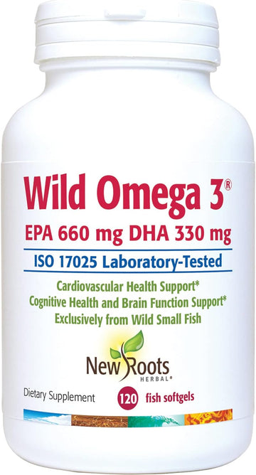 NEW ROOTS HERBAL Wild Omega-3, 900mg, EPA 600mg DHA 330 mg (120 Softge