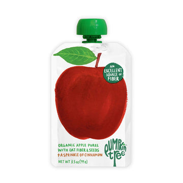 Pumpkin Tree Organics Fruit Snack Pouch, Apple + Fiber + A Sprinkle Of Cinnamon, 3.5 Ounce (Pack Of 10)