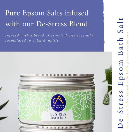 Absolute Aromas Lavender Infused Epsom Bath Salts 1Kg - Magnesium Sulphate - Relaxing Salts For The Bath - Soak And Relax Muscles And Feet