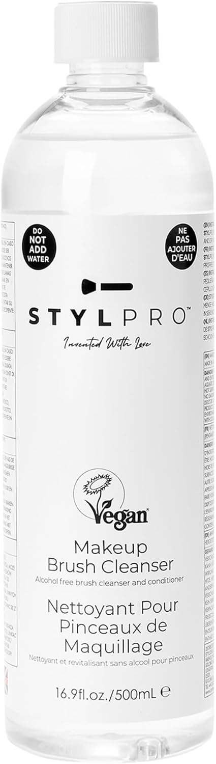 Stylpro 500Ml Unique Formula | Vegan | Makeup Brush Conditioning Cleanser | Makeup Brush Cleaner | Removes Makeup, Dead Skin, Bacteria And Dirt From Your Makeup Brushes |Free From Alcohol And Parabens