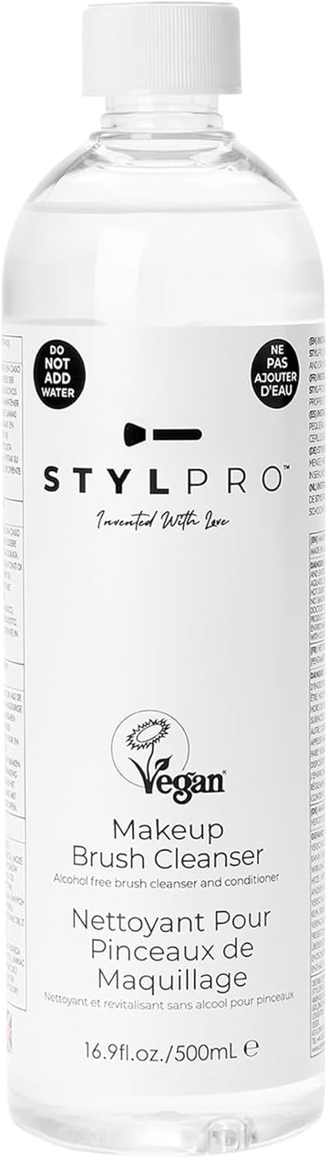 Stylpro 500Ml Unique Formula | Vegan | Makeup Brush Conditioning Cleanser | Makeup Brush Cleaner | Removes Makeup, Dead Skin, Bacteria And Dirt From Your Makeup Brushes |Free From Alcohol And Parabens
