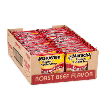 Maruchan Ramen Roast Beef, Instant Ramen Noodles, Ready to Eat Meals, 3 Oz, 24 Count