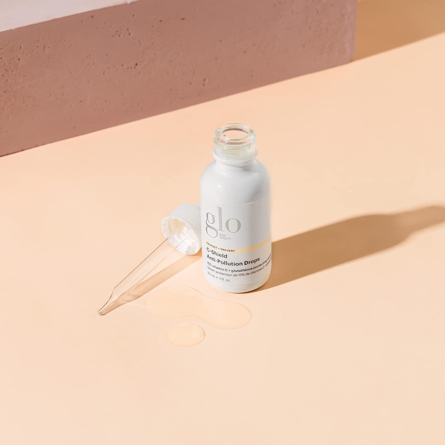 Glo Skin Beauty C-Shield Anti-Pollution Drops - Face Serum With 15% Vitamin C, Offers Advanced Anti-Pollutant & Blue Light Protection For Improved Complexion Clarity And Renewed Radiance (1 Fl Oz) : Beauty & Personal Care