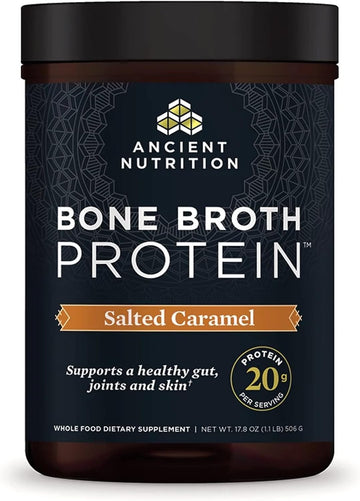 Ancient Nutrition Bone Broth Protein Powder, Salted Caramel, 19g Prote
