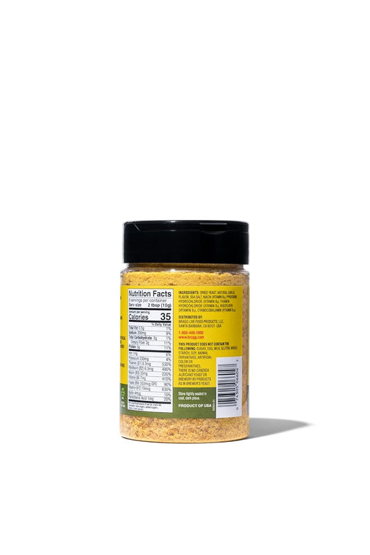 Bragg Premium Nutritional Yeast Seasoning - Vegan, Gluten Free – Good Source Of Protein & Vitamins – Nutritious Savory Parmesan Cheese Substitute (Roasted Garlic, 3.0 Ounce (Pack Of 1))