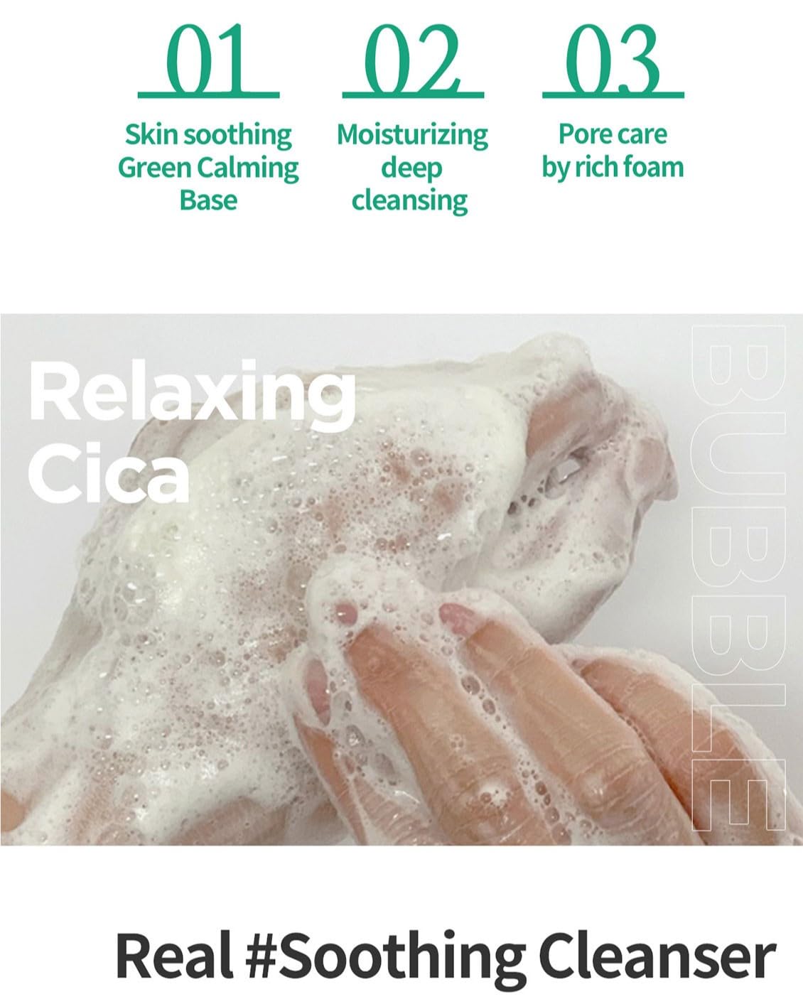 I'M Sorry For My Skin Relaxing Cica Cleansing Foam, Korean Skin Care Gentle Exfoliating Foaming Face Wash For Women And Men, Hydrating Cleanser With Centella Asiatica & Sea Salt 5.07Oz / 150Ml