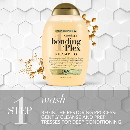 Ogx Restoring + Bonding Plex Salon Technology Shampoo, 13 Ounce, 385 Fl Oz