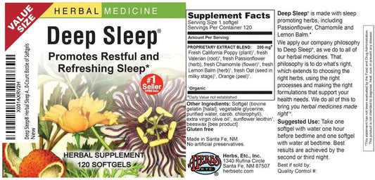 Herbs Etc. Deep Sleep Soft Gels - 120 Count (Pack of 1)