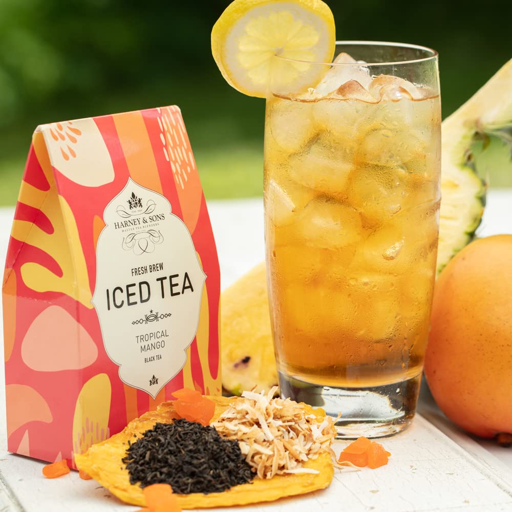 Harney Tropical Mango Fresh Brew Iced Tea, Three 2-Quart Bags