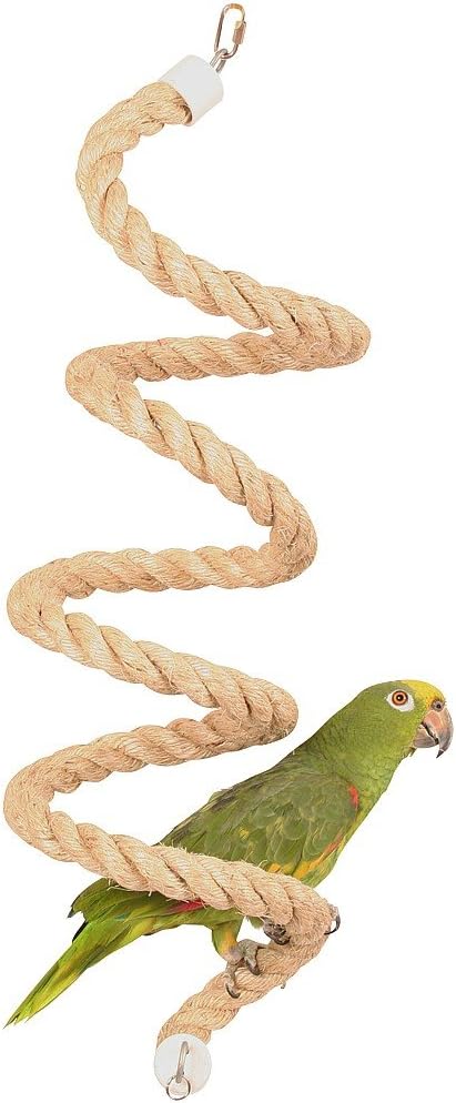 Parrot Boing Sisal Spiral Bouncing Perch XLarge Cockatoos Macaws :Pet Supplies