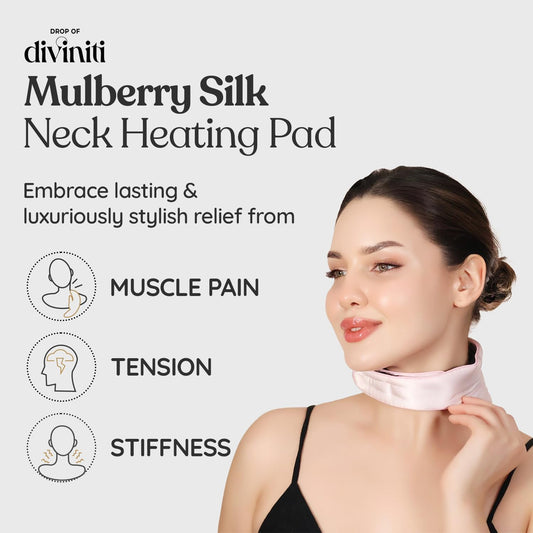 Silk Heated Neck Wrap - Electric Usb Heating Pad For Neck, Shoulders, Back - 4 Heat Modes, Auto Shut-Off - Pink
