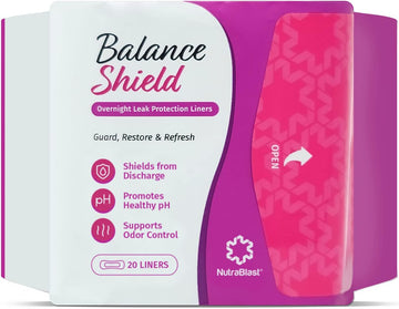 Nutrablast Balance Shield Panty Liners - Discharge & Odor-Proof Layers (180Mm, 20-Pack)