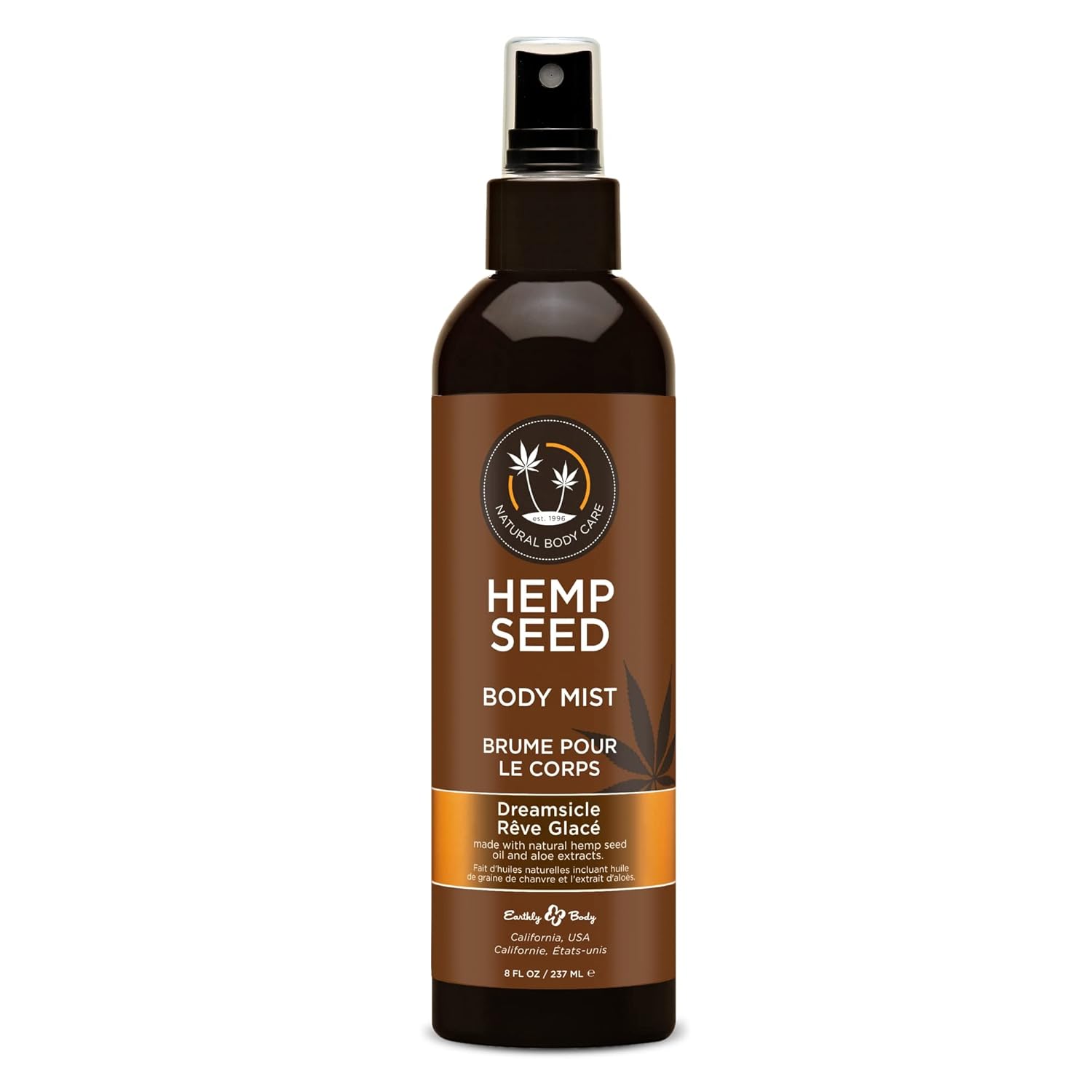Hemp Seed Body Mist - 8 Fl Oz - Moisturizes, Invigorates & Protects Skin - With Hemp Seed Oil, Chamomile & Aloe Vera - Vegan, Cruelty Free