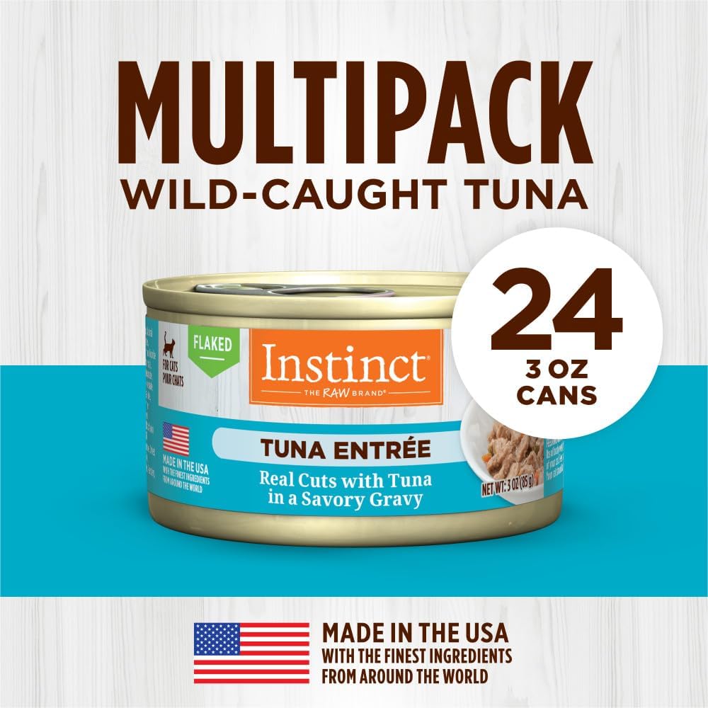 Instinct Flaked Tuna Entrée Wet Cat Food - 3 Ounces, 24 Pack : Pet Supplies