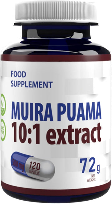 Hepatica Muira Puama Bark Extract 5000Mg | 10:1 Extract (500Mg) | 120 Vegan Capsules | High Strength Energy, Stamina & Libido Support | 3Rd Party Lab Tested | Gluten-Free & Non-Gmo