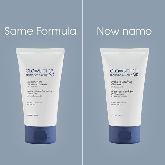 Glowbiotics Probiotic Clarifying Cleanser 5 Oz (Formerly Probiotic Acne Cleanser) – Gentle Foaming Face Wash With 2 % Salicylic Acid & Niacinamide, Clears Pores & Excess Oil
