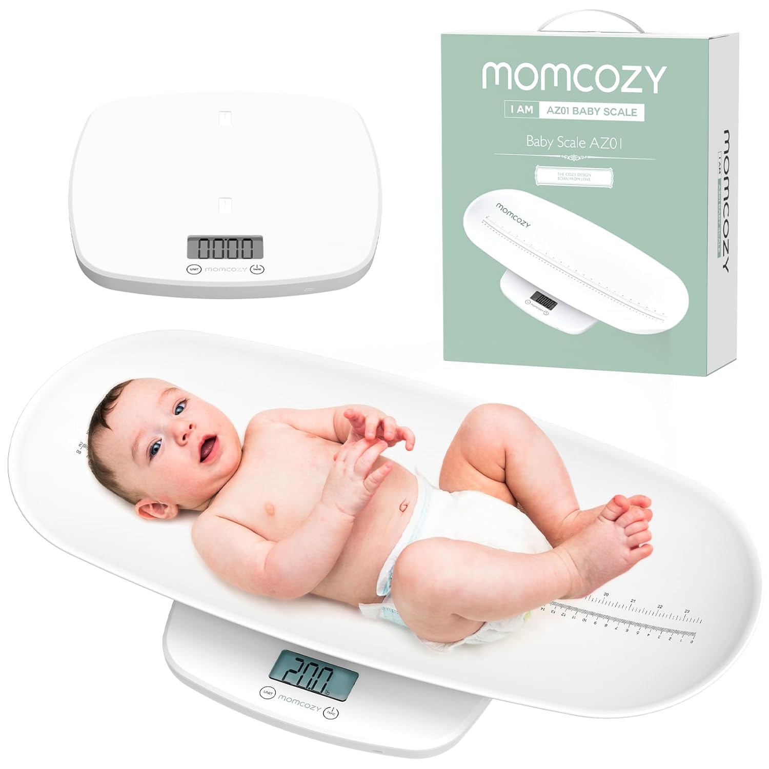 Momcozy Baby Scale, Multi-Function Scale for Toddler, Children, Pet, Adult, Removable Scales for Body Weight & Height Measurement, Perspectives Switch,5 Units,Digital LED Screen,Auto-Off, Up to 330lb