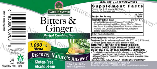 Nature'S Answer Alcohol Free Bitters & Ginger 2 Fluid Ounces | Supports Digestion | Supports Stomach Function
