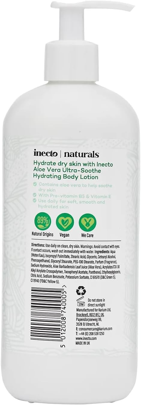Inecto Naturals Ultra Soothe Hydrating Aloe Vera Body Lotion 500ml : Amazon.co.uk: Beauty
