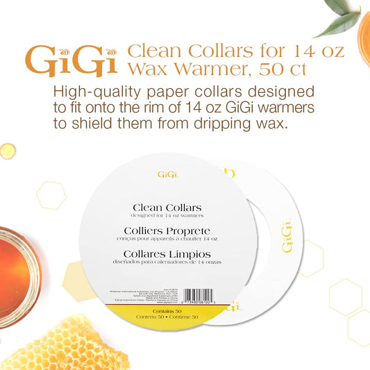 Gigi Clean Collars For 14-Ounce Wax Warmers, 50 Pieces