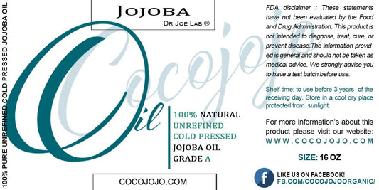 Jojoba Oil, Cold Pressed Unrefined 100% Pure Natural Hohoba Carrier Oil Moisturizer for Face Hair Eyelash Massage Makeup Remover Soap Making - 16 oz