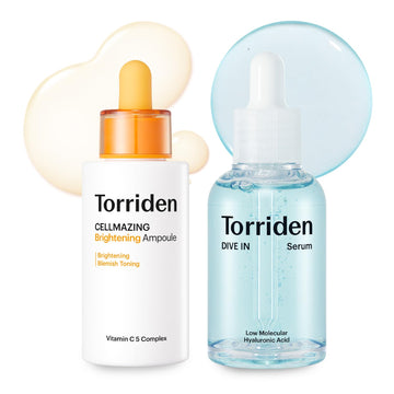 Torriden Dive In Serum 1.69 Fl.Oz + Cellmazing Vita C Ampoule 1.01 Fl.Oz | Serum Duo To Get Glass Skin | Refining Skin Texture | Korean Skin Care