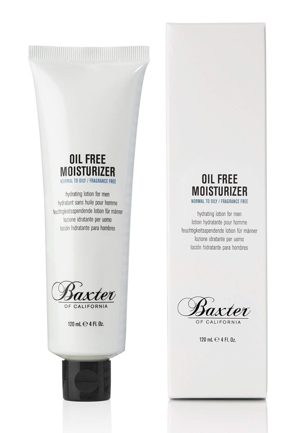 Baxter of California Oil Free Face Moisturizer for Men | Lightweight | Fragrance Free | All Skin Types | 4 Fl Oz