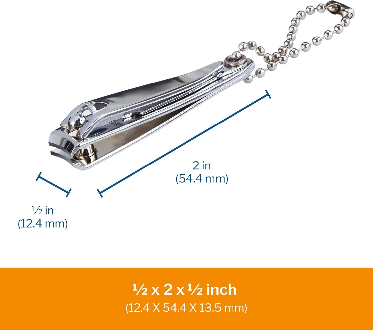 McKesson Fingernail Clippers with File - Steel Nail Clippers with Thumb Squeeze Lever and Keychain, 54.4 mm x 13.5 mm, 240 Count : Beauty & Personal Care