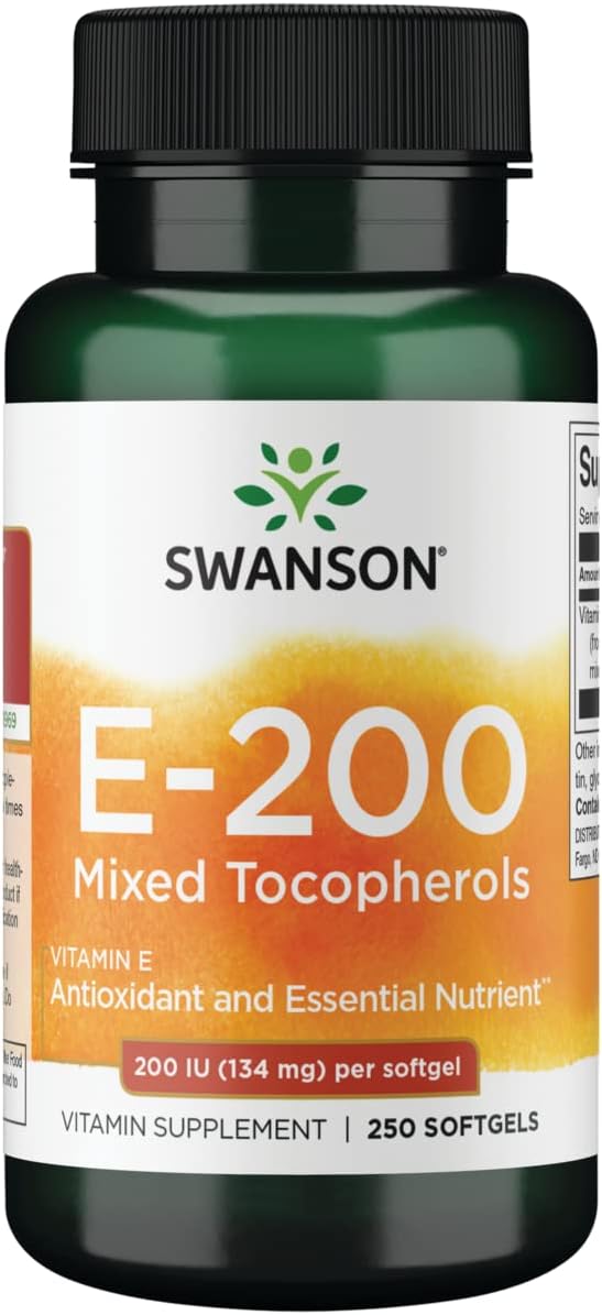 Swanson Vitamin E Mixed Tocopherols 200 Iu (134 Milligrams) 250 Sgels