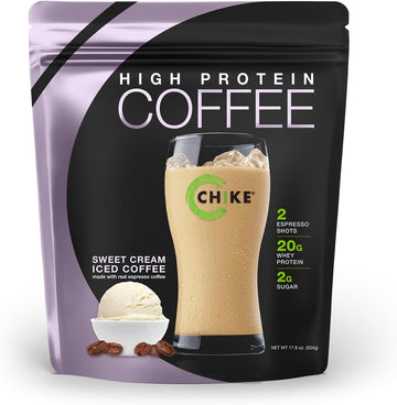 Chike Sweet Cream High Protein Iced Coffee, 20 G Protein, 2 Shots Espresso, 2 G Sugar, Keto Friendly And Gluten Free, 14 Servings (17.8Ounce)