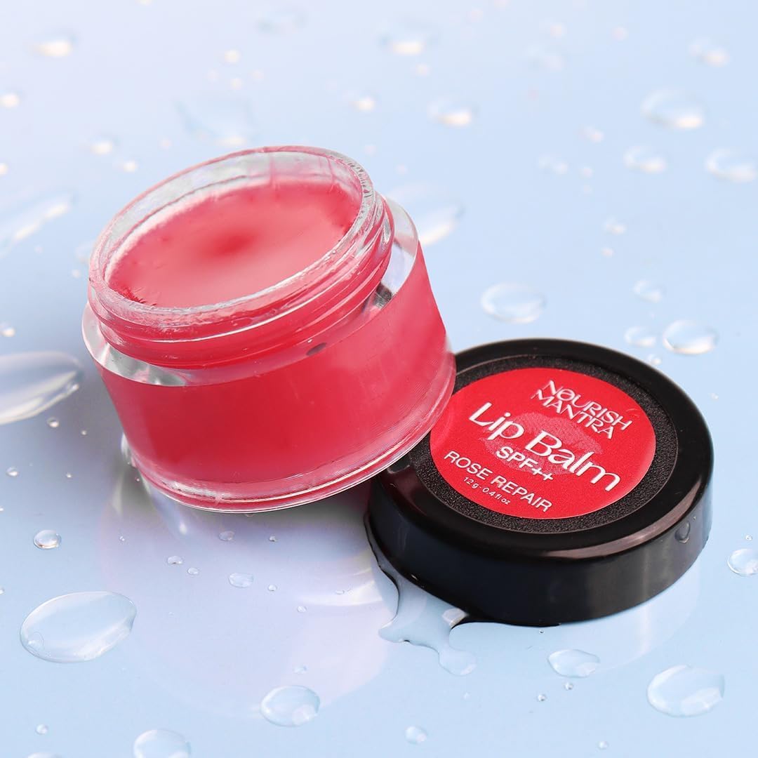 Nourish Mantra Rose Lip Balm With Spf | Made With Rose Extract, Olive Oil, Shea Butter, Vitamin E And Avocado Oil | For Dry, Chapped & Dark Lips | Best For Both Women And Men | 12G