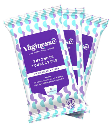 Women's Hygiene Wipes, 10 Count, Vegan, pH Balanced, Individually Wrapped, to Support Vaginal Health and Maintains Vaginal Flora