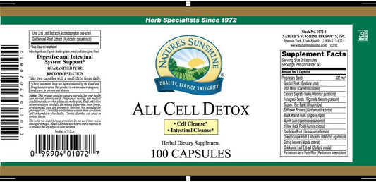 Nature's Sunshine Cellular Detox, 100 Capsules, Kosher | Natural Digestive System Supplement That Helps Facilitate Bowel Movement with Herbs : All Cell Phones : Health & Household