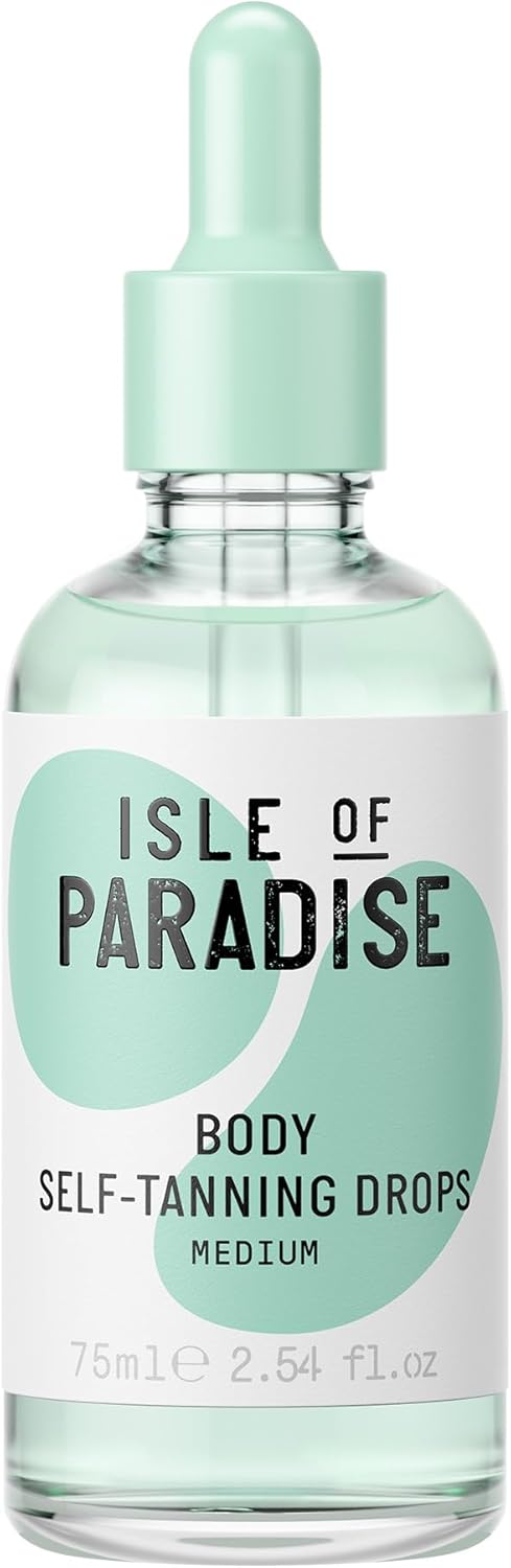Isle Of Paradise Self-Tanning Body Drops, Green: For Medium Skin Tones, 75Ml